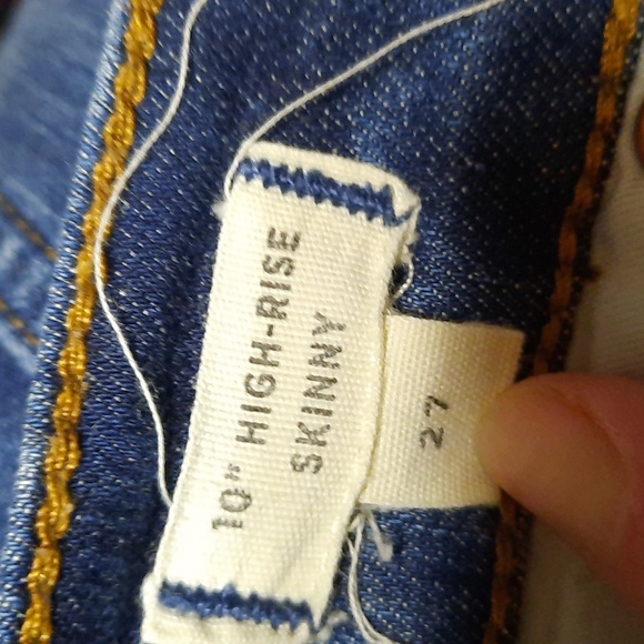 Madewell Blue Distressed Jeans with button fly and raw hem 27/4 - Picture 5 of 5